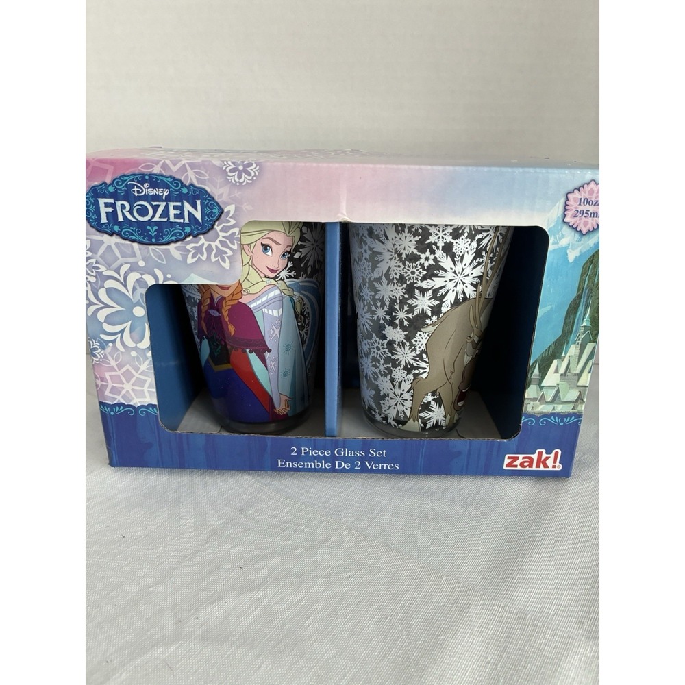 Disney Official Frozen Elsa Anna & Olaf Pint Glasses Set 16 Oz [USA]